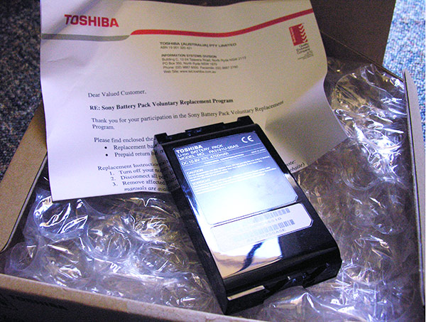Toshiba Notebook Battery Exchange Program