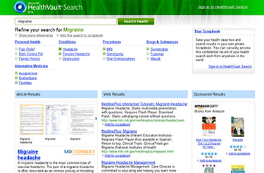 Microsoft HealthVault ricerca