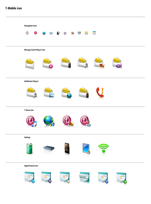 T-Mobile Shadow interface icons