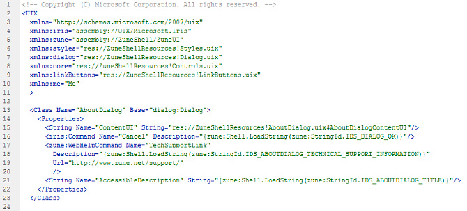 UIX code snippet