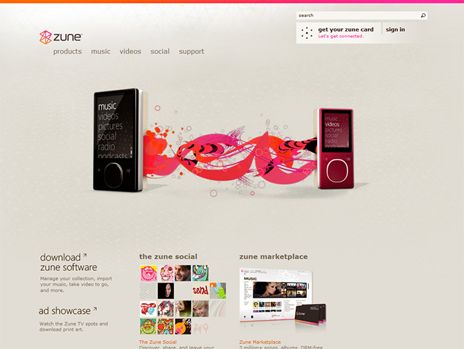Zune.net website v2