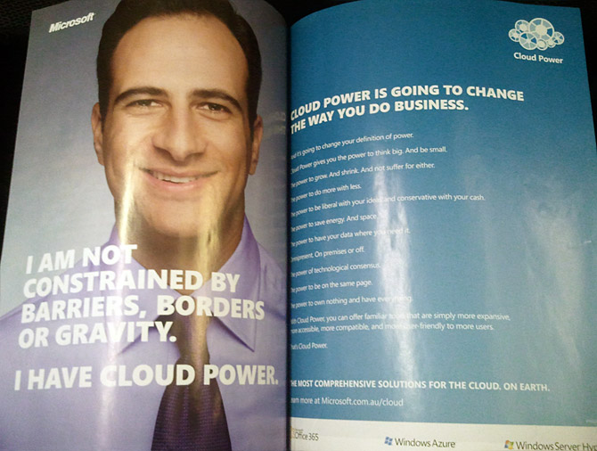 Microsoft Cloud Power magazine ad Microsoft Cloud Power magazine ad