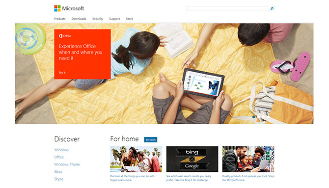 Microsoft.com redesign