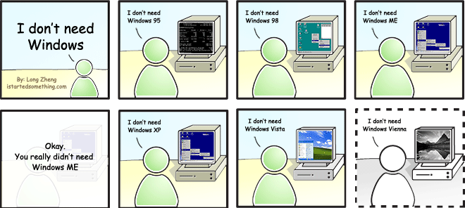 "I don't need Windows" comic strip