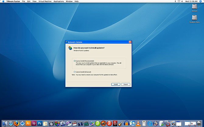 Windows Update in Mac OSX with VMWare Fusion