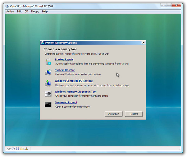 vista recovery disks create