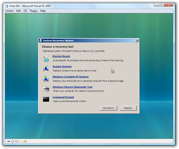 Vista Sp1 Create A Recovery Disc Istartedsomething